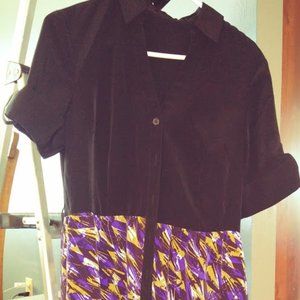 The Limited Purple & Black Brushstroke dress Sz 10